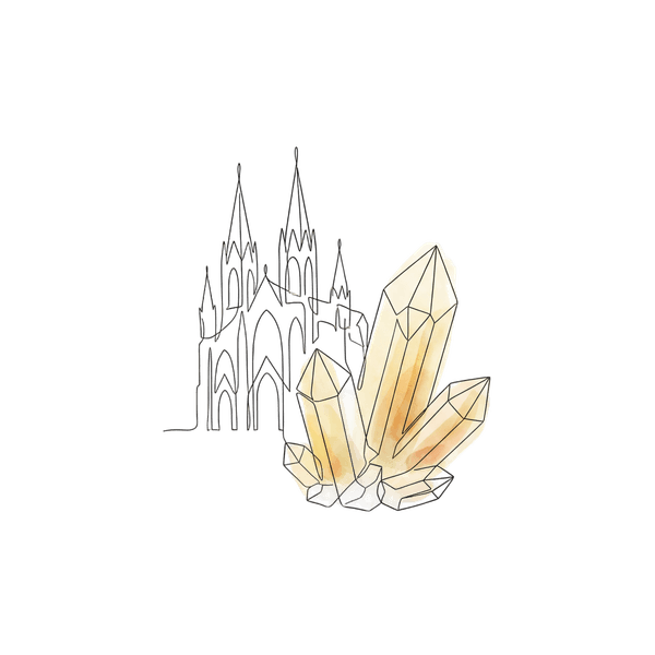 Citrine crystal illustration